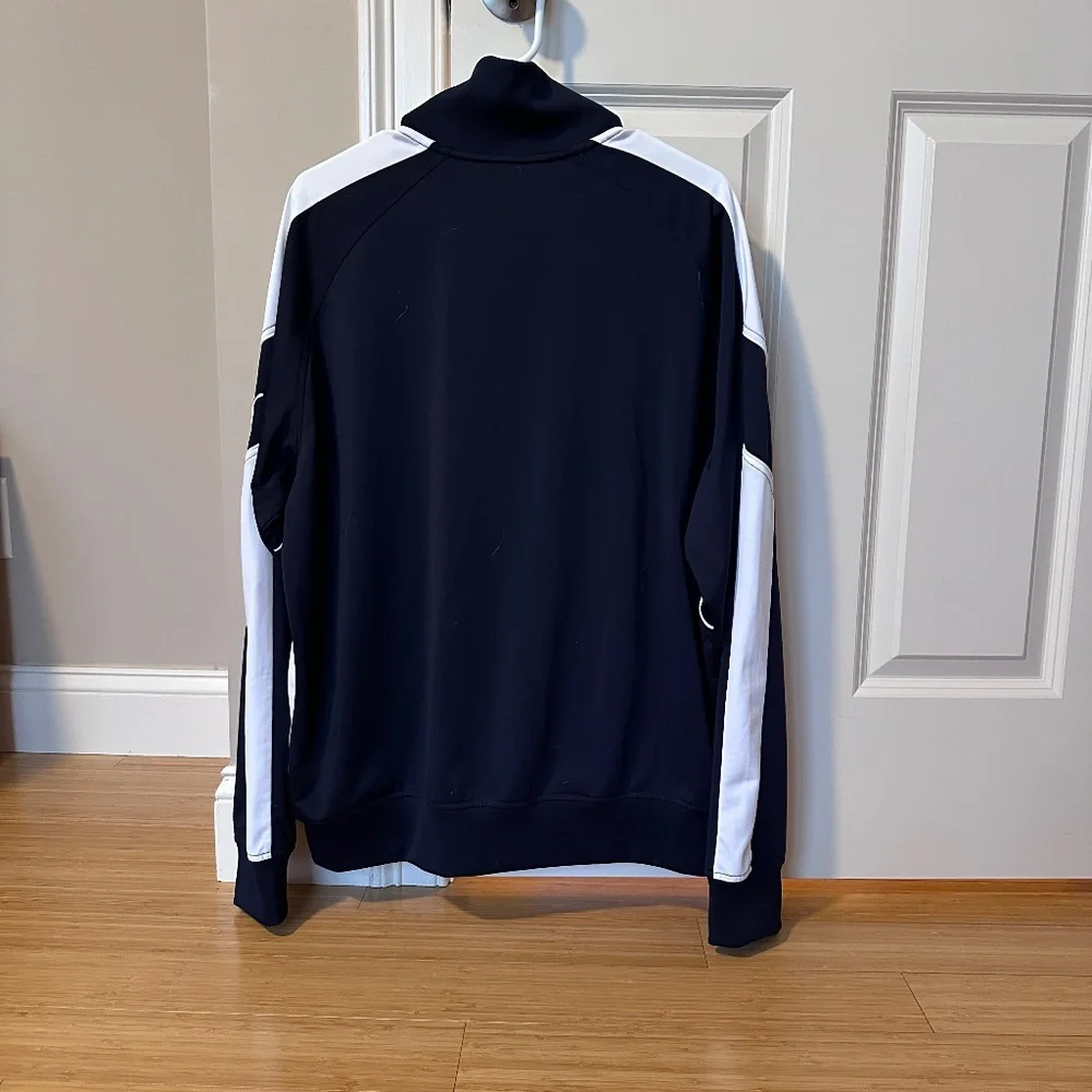 Puma Track Jacket Men's Large Navy Blue White Retro Full Zip Puma Chest Sleeve - Picture 3 of 10